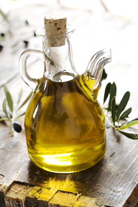 bottle of pure fresh olive oil